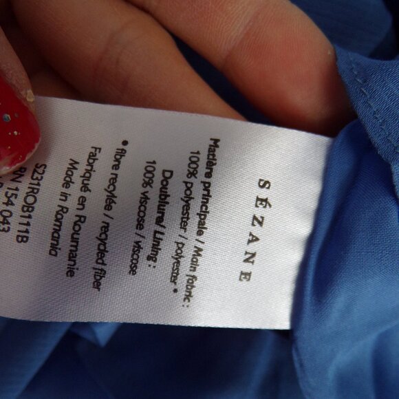 NWT Sezane blue Feminine Midi Dress 36 - Picture 5 of 8